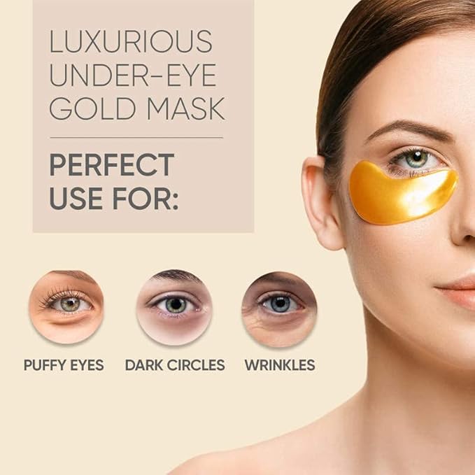 Gold Eye Mask Patches-VivaGrace Women