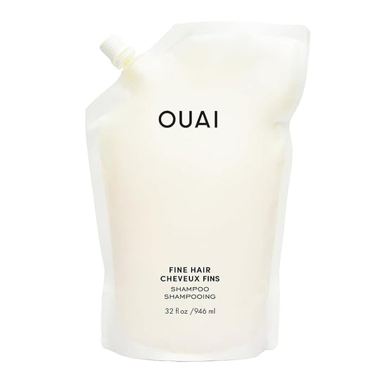 OUAI Fine Shampoo Refill - Volumizing Shampoo with Strengthening Keratin, Biotin & Chia Seed Oil for Fine Hair - Delivers Weightless Body - Paraben, Phthalate & Sulfate Free Hair Care (32 Fl Oz)-VivaGrace Women