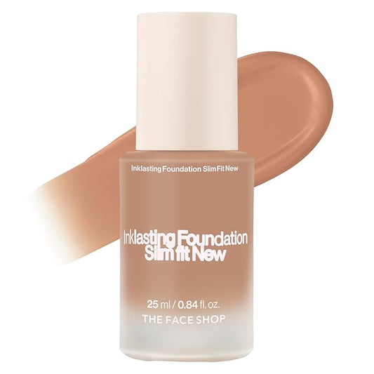 THE FACE SHOP Ink Lasting Liquid Foundation, Full Coverage, 72‑Hour Wear Semi‑Matte Finish, Makeup with Bakuchiol, N330 Cinnamon, 0.84 Fl. Oz.-VivaGrace Women