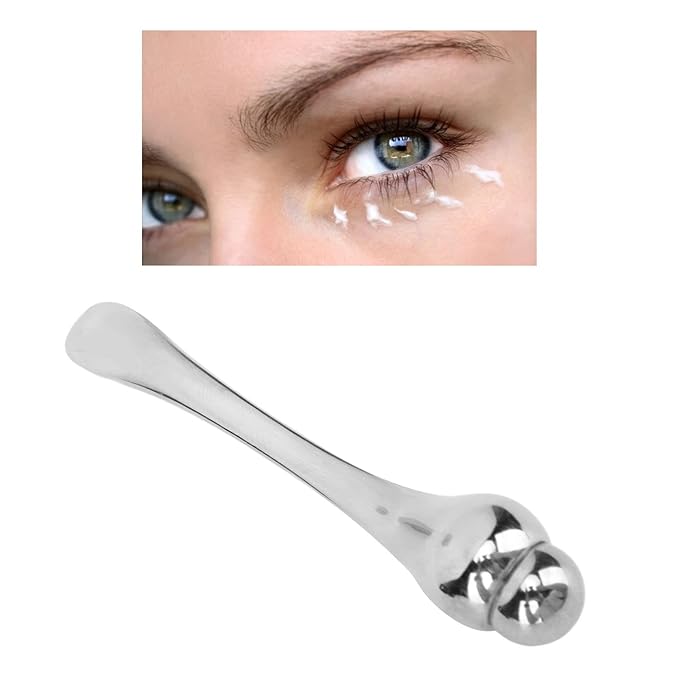 Eye Cream Massage Stick Magnetic Double Head Eye Cream Applicator for Facial Skin Care Silver-VivaGrace Women