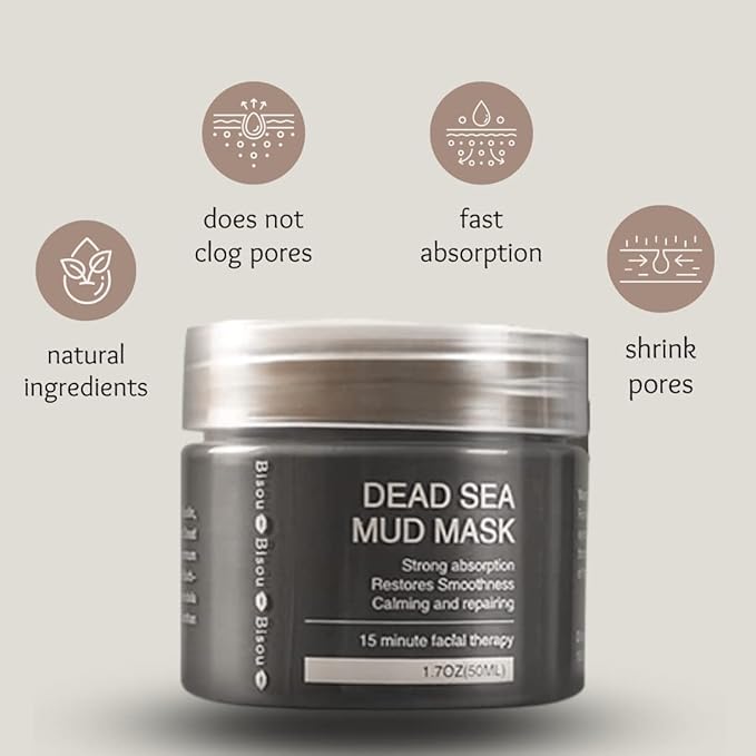 Clay, Dead Sea Mud & Charcoal Gel Face Mask Trio With Applicator, Deep cleansing Clay and Mask Applicator, Facial Therapy PH Balanced Hypo-allergenic-VivaGrace Women