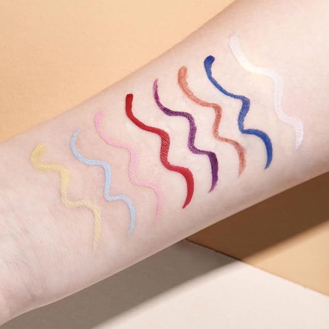 Orange Eyeliner,Quick-drying Eyeliner Set, Waterproof Colored Eyeliner Pen,Ultra-fine Precision Eye Liner,Pro Anti-smudge Colorful Eyeliner Pencil