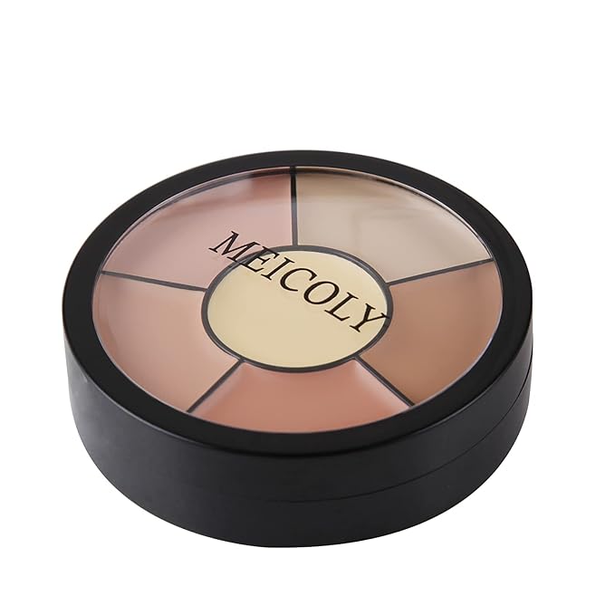 MEICOLY 6 Shades High Coverage Concealer,Tattoo Cover Palette,Cover Bruises, Tattoos, Age Spots, Vitiligo, Birthmarks,with 8 pcs White Makeup Sponges-VivaGrace Women