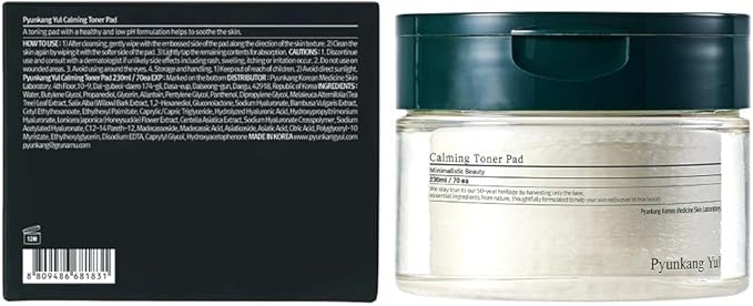 Pyunkang Yul PKY Calming Toner Pad with Tea Tree, 5 Hyaluronic Acids, Removes Dead Skin Cells, Moisturizes, Korean Face Skin Care, Acne Prone & Sensitive Skin, Double-Sided Pad 7.7 fl.oz 70ea-VivaGrace Women