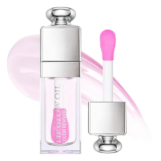 Hydrating Lip Glow Oil-Lip care oil- Lip Oil Tinted for Lip Care and Dry Lips-Prevents Dry Cracked-Non-sticky Big Brush Head-Lip Plumping -Lip Oil gloss tinted-002-VivaGrace Women
