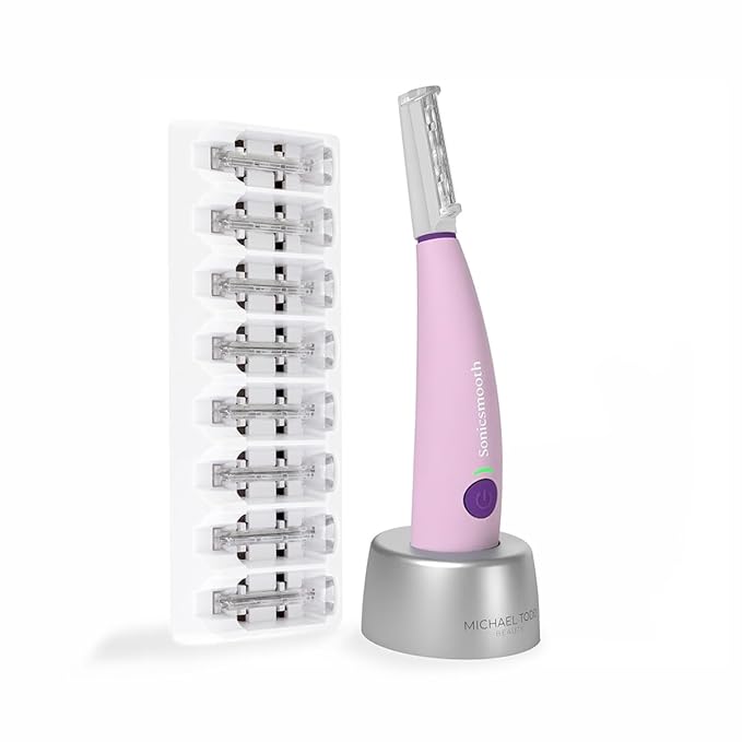 Michael Todd Beauty Sonicsmooth Dermaplane Razor for Women Face + Eyebrow trimmer Dermaplaning System - Peach Fuzz Remover - 8 Weeks of Dermaplaning Blades-VivaGrace Women