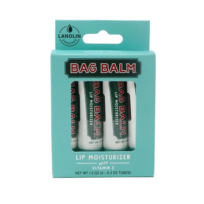 Vermont's Original Bag Balm Fragrance Free Lip Balm with Vitamin E | Pack of 4 0.3oz Tubes-VivaGrace Women
