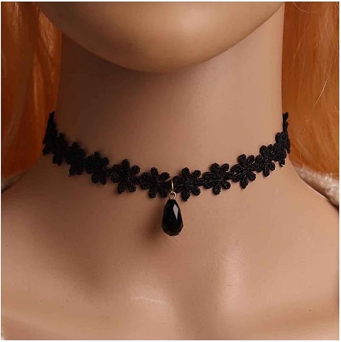 Black Choker Necklace Crystal Necklace Chain Short Collar Necklace Jewelry for Women and Girls-VivaGrace Women