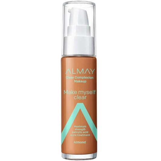 Almay Clear Complexion Makeup, Matte Finish Liquid Foundation with Salicylic Acid, Hypoallergenic, Cruelty Free, -Fragrance Free, Dermatologist Tested, 810 Almond, 1.0 oz-VivaGrace Women