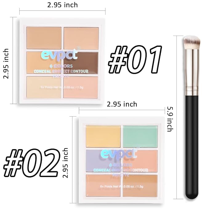 Concealer Cream Makeup Palette Color Corrector,Under Eye Brightener Concealer Dark Circle Concealer Palette,Waterproof Foundation Cream Based Makeup Palette Full Face Contour Kit for Beginners-VivaGrace Women