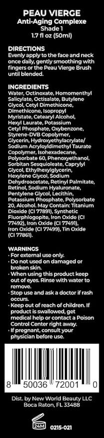 MĒTIER® Peau Vierge Complexe, Hydrating Tinted Moisturizer, Retinol, Hyaluronic Acid, 1.7 fl oz (Shade 1 - light)-VivaGrace Women