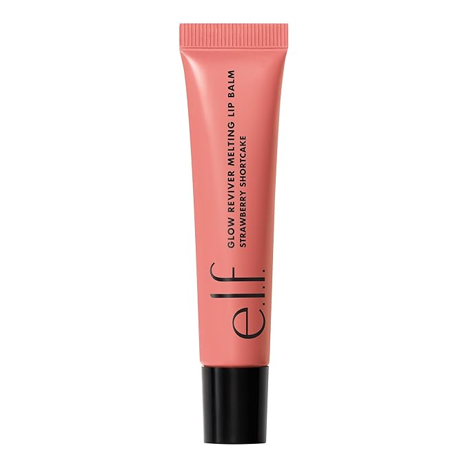 e.l.f. Glow Reviver Melting Lip Balm, Hydrating Tinted Lip Balm For A Glossy Finish & Soft, Supple Lips, Vegan & Cruelty-Free, Strawberry Shortcake-VivaGrace Women