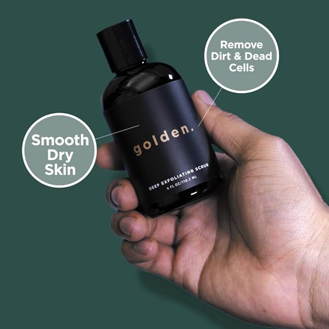 Golden Grooming Co. Exfoliating Face Scrub for Men - Deep Cleansing Facial Cleanser w/Coconut Oil & Aloe Vera - Exfoliating Face Wash for Men - Face Scrub for Oily & Dry Skin - For All Skin Types-4oz-VivaGrace Women