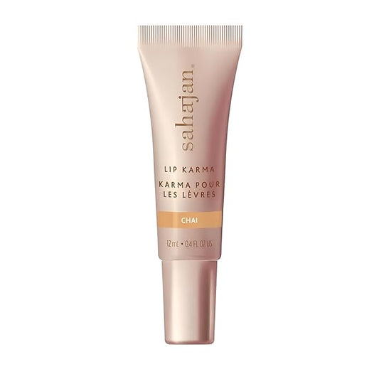 Sahajan Lip Karma Hydrating Lip Balm Gloss with Castor & Argan Oil, Cera Alba, Moisturizes & Firms Chapped, Dry Lips Shine for Plumper Looking Lips (Chai)-VivaGrace Women