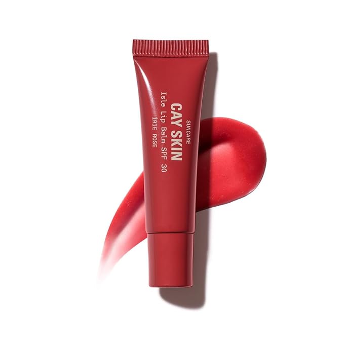 Cay Skin Isle Lip Balm SPF 30 – High Shine, Hydrating + Sheer Lip Gloss in Vanilla Brown Sugar Flavor – Formulated with Natural Ingredients for All Skin Tones – Irie Rose-VivaGrace Women