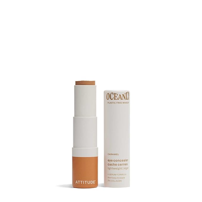 ATTITUDE Oceanly Light Coverage Under Eye Concealer Stick, Titanium Dioxide-Free, EWG Verified, Plastic-Free, Vegan & Cruelty-free Makeup, Caramel, 0.2 Ounces-VivaGrace Women