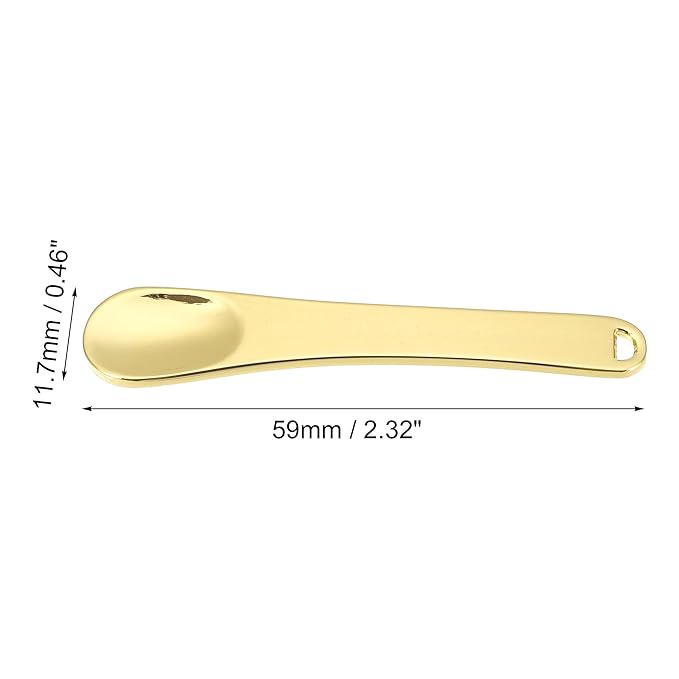 VOCOSTE 4 Pcs Makeup Spatula Mini Spoon, Eye Cream Massage Sticks Beauty Scoop, for Facial Cosmetic Face Cream, Zinc Alloy 2.32"x0.46", Gold Tone-VivaGrace Women