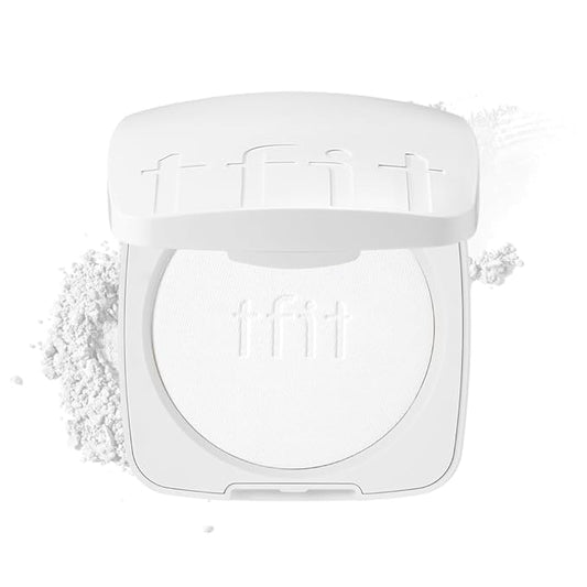 Finish Setting Pact - Blurs Pore & Fine Lines, Long-wearing, Matte Finish, Ideal for Oily Skin, Korean Makeup, 0.14 Oz. (01 White, 0.14 Oz.)-VivaGrace Women