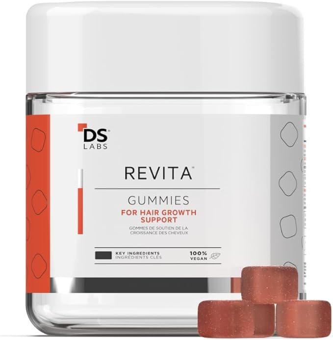 DS Labs Revita Hair Vitamin Gummies - Thickening & Strengthening Hair Supplement with Biotin, Zinc, Iron, Magnesium, Vitamin D & Melatonin, Fuller, Healthier-Looking Hair, Vegan & Gluten-Free-VivaGrace Women