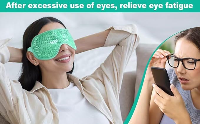 ONLYSKY BEAUTY Cold Eye Mask Cooling Gel Eye-Mask for Dry Eyes, Eye relax and Pressure Release as Gift for women (Green)-VivaGrace Women