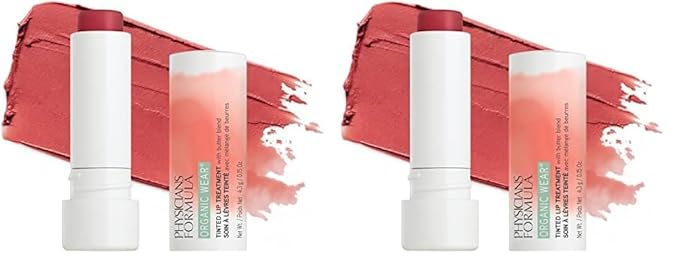 Physicians Formula Organic Wear All Natural Tinted Lip Balm Treatment, Red Love Bite | Dermatologist Tested, Clinicially Tested (Pack of 2)-VivaGrace Women