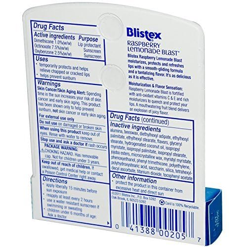 Blistex Lip Protectant, Spf 15, Raspberry Lemonade Blast, 0.15 oz-VivaGrace Women