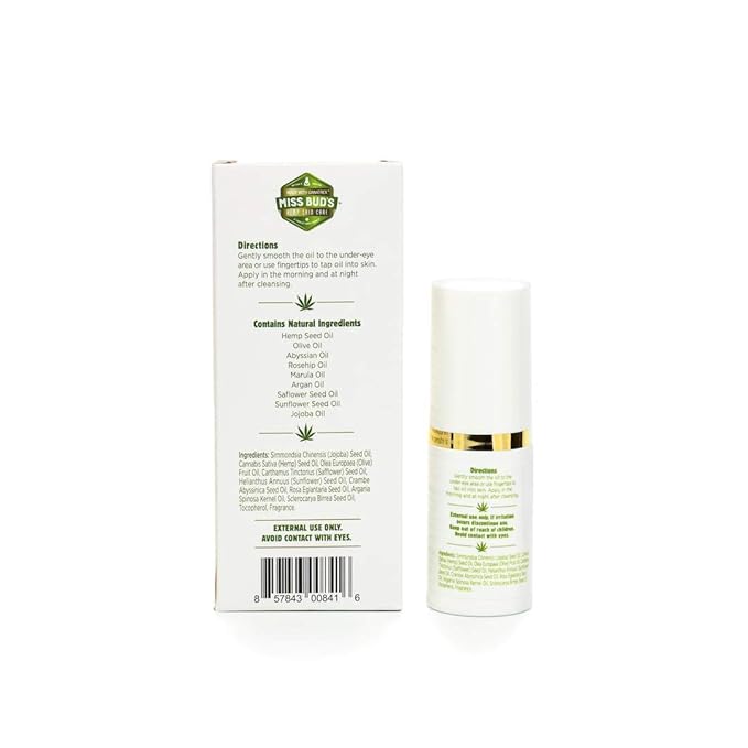 Miss Bud’s Hemp Eye Oil Reduce Fine Wrinkle Lines, Tone, Smooth and Deeply Moisturize Skin Made from Pure Hemp Seed Oil-VivaGrace Women