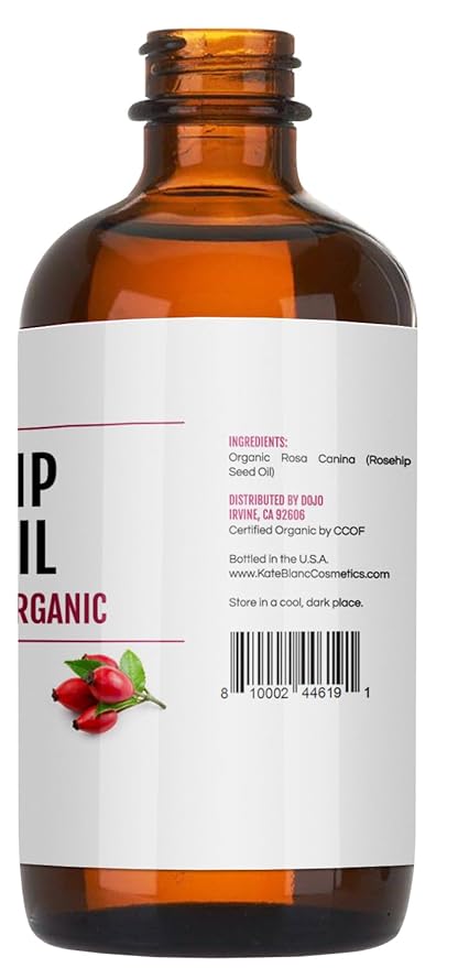 Kate Blanc Cosmetics Rosehip Oil for Face & Softer Glowing Skin (1oz, Organic, Pure, Cold Pressed) Rosehip Seed Face Oil for Facial & Gua Sha Massage-VivaGrace Women