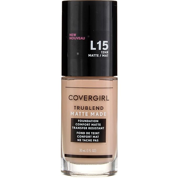 COVERGIRL Trublend Matte Made Liquid Foundation, L15 Porcelain, 1.01 Fl Oz, 2 Count-VivaGrace Women