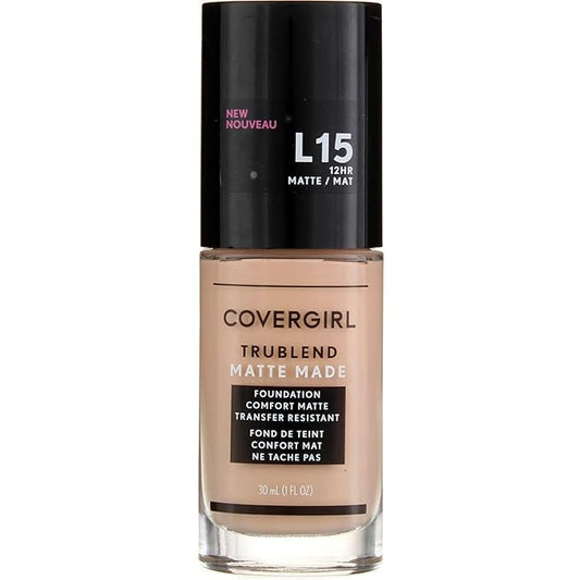 COVERGIRL Trublend Matte Made Liquid Foundation, L15 Porcelain, 1.01 Fl Oz, 2 Count-VivaGrace Women