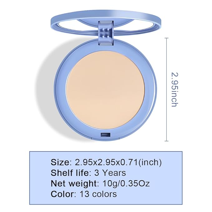 evpct Kaely Oil Control Pressed Face Powder, Get Smooth Flawless Fine Lines and Lightweight Finishing Foundation, Control Shine Long Lasting Waterproof Face Setting Powder Cosmetic, 01 Classic Ivory-VivaGrace Women