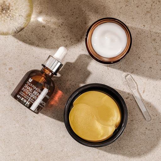 MIZON 24K Gold Snail Skincare Set - Eye Patches, Repair Cream & Ampoule for Sensitive Skin, Anti-Aging & Moisturizing-VivaGrace Women