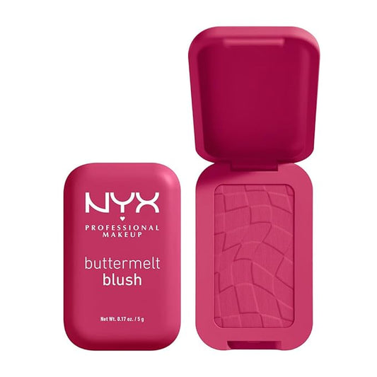 NYX PROFESSIONAL MAKEUP Buttermelt Powder Blush, Fade and Transfer-Resistant Blush, Up to 12HR Make Up Wear, Vegan Formula - Butta Than Before-VivaGrace Women