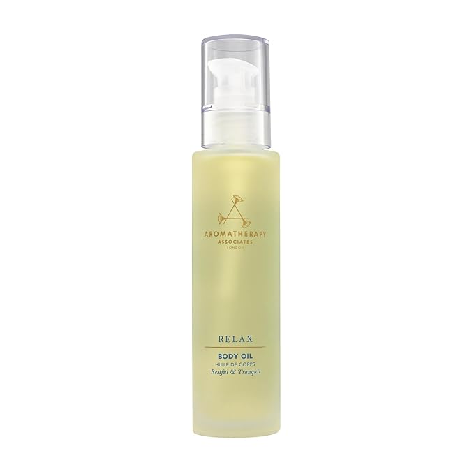 Aromatherapy Associates Relax Body Oil. Luxurious Blend of Oils for a Nourished Body. Made with Vetivert, Chamomile and Ylang Ylang Essential Oils (3.4 fl oz)-VivaGrace Women
