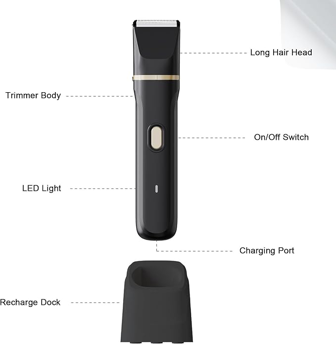 ele ELEOPTION Electric Razors for Women 5-in-1 Waterproof Wet Dry Electric Shaver with USB Charge Dock, Legs Hair Remover, Body Shaver for Beard Bikini Trimmer for Women Black-VivaGrace Women