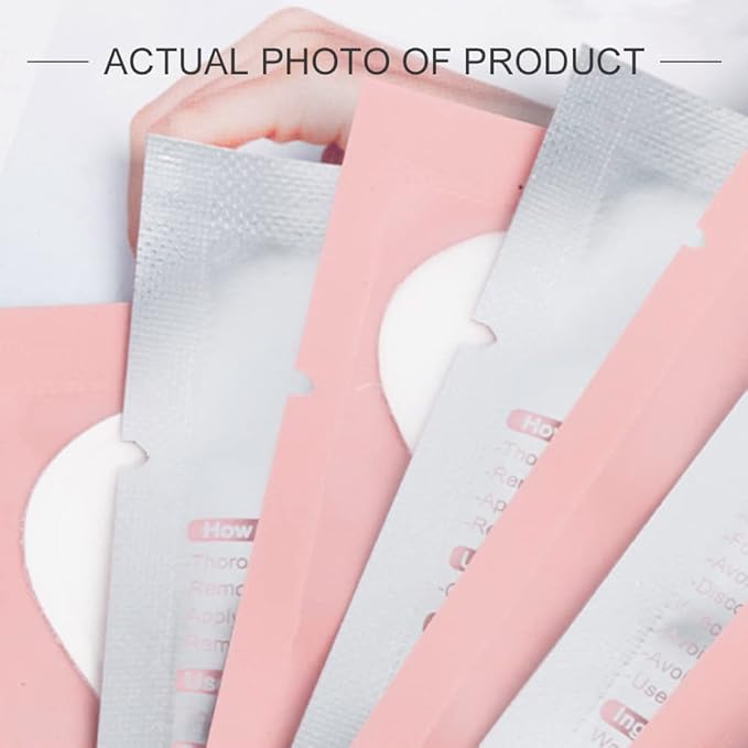 M J Joymay 50 Pairs Eyelash Extension Under Eye Gel Pads Pink Hydrogel V-Cut Natural Lint Free Eye Patches, Premium Eyelash Extension Supplies & Beauty Tools Stick Well(White)-VivaGrace Women