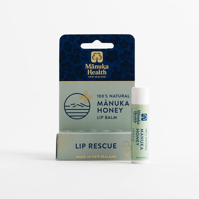 Manuka Health Lip Rescue - 0.16 oz Lip Balm for Dry Cracked Lips - 100% Natural Lip Balm with MGO 250+ Manuka Honey and Beeswax Provides Potent Lip Care-VivaGrace Women