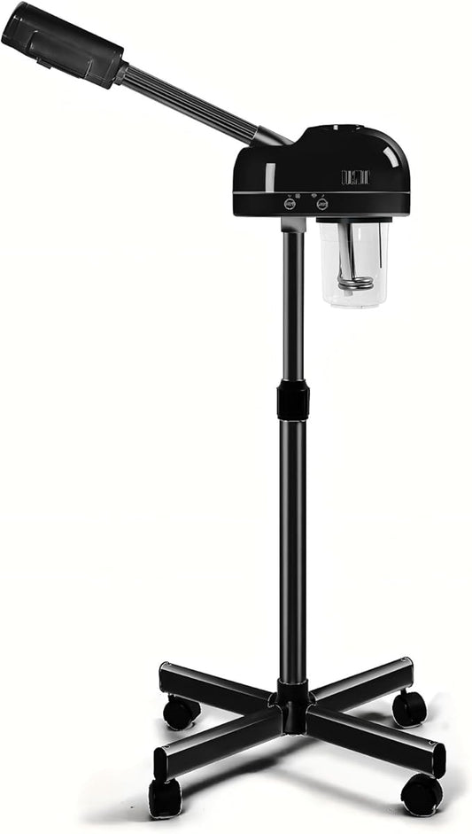Stand Professional Ozone Facial Steamer with Touch Control, Hot Mist Function, Adjustable Height & Rolling Base, 360° Rotatable Nozzle, Use for Home, Salon SPA (Black)-VivaGrace Women