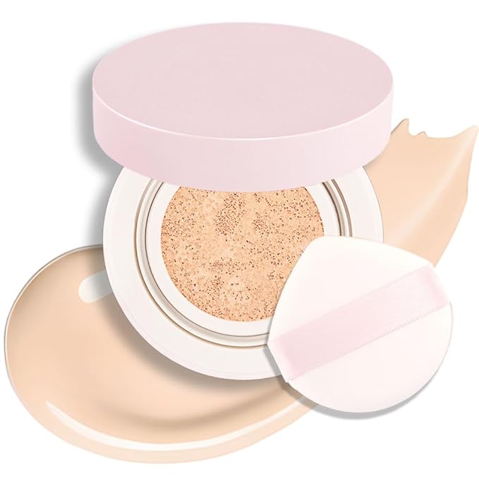 Nuder Cushion Foundation,Natural Beige for Light With Neutral Skin Tone,Long-Lasting,Lightweight,Flawless Coverage,Dewy Finish,Concealing Blemishes and Under-eye Bags for All Skin Types-VivaGrace Women