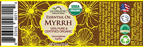 US Organic 100% Genuine Myrrh Essential Oil - Sourced from The Horn of Africa, USDA Certified Organic, Extracted by Hydro-Distillation (Myrrh, 5 ml)-VivaGrace Women