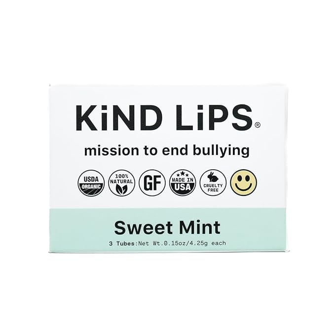 Kind Lips Lip Balm - Nourishing & Moisturizing Lip Care with Shea Butter, Beeswax & Vitamin E | Sweet Mint Flavor | 0.15 Ounce (Pack of 3)-VivaGrace Women