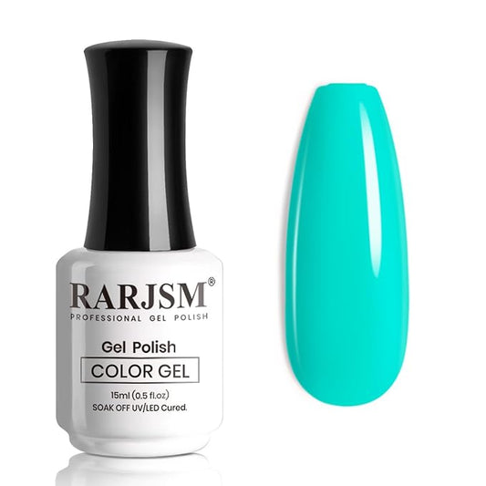 RARJSM Turquoise Blue Gel Nail Polish Turquoise Gel Nail Polish 1PCS 15ML Long Lasting GelNailPolish Soak off U V Curing Required Nail Art French Manicure Salon DIY at Home