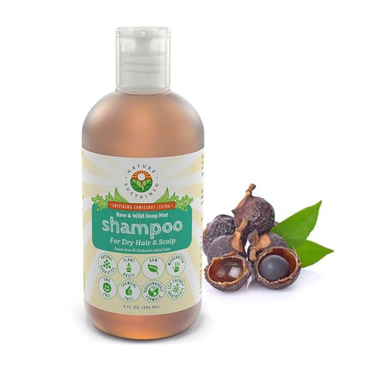 Natural Shampoo for Dry Hair & Scalp - Organic, Raw & Wildcrafted w/Probiotics, Hypoallergenic, Hydrating Shampoo - 9 Oz-VivaGrace Women