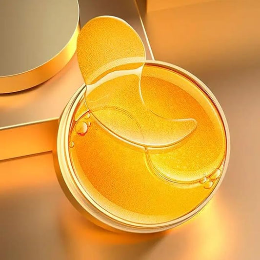 Golden 24K Radiant Under Eye Gel Mask (30 Pairs) Rejuvenating, Hydrating, Moisturizing Therapy for Under Eye Wrinkles, Dark Circles, Puffy Eyes, Refreshing, Revitalizing, Travel-VivaGrace Women