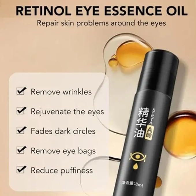 Time Eraser Rollerball, Retinol Anti-Wrinkle Eye Serum Oil, Eye Oil Roller, Reduces Fine Lines, Anti Wrinkle Serum For Eye-VivaGrace Women