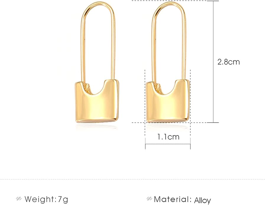 Boho Lock Hoop Earrings Safety Pin Hoop Earrings Gold Lock Huggies Hoop Earrings Personlized Padlock Earrings Jewelry for Women and Girls-VivaGrace Women