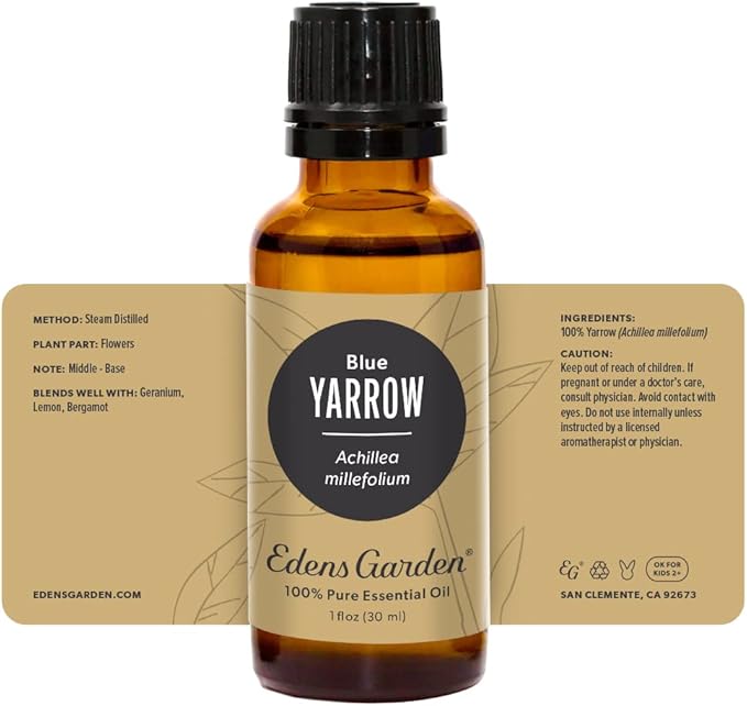 Edens Garden Yarrow- Blue Essential Oil- 100% Pure Premium Grade, Undiluted, Natural, Therapeutic, Aromatherapy, The Best for Diffuser, Skin, Face, Hair 30 ml (1 fl oz)-VivaGrace Women
