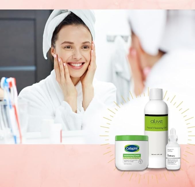 'Cetaphil' Hydrating Moisturizing Cream | The 'Ordinary' Hyaluronic Acid 1 oz. | Cleansing Gel 4 oz.-VivaGrace Women