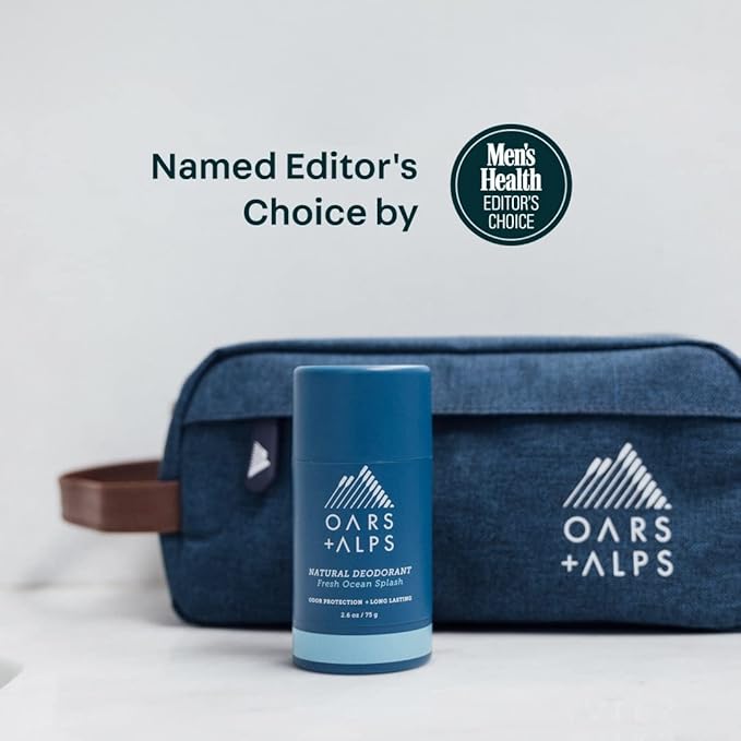Oars + Alps Ultimate Oarsman Skin Care Kit for Men, Includes Face Wash, Eye Roller, Deodorant, Lip Balm, Moisturizer, and Travel Bag, TSA Friendly, 5 Items Total-VivaGrace Women