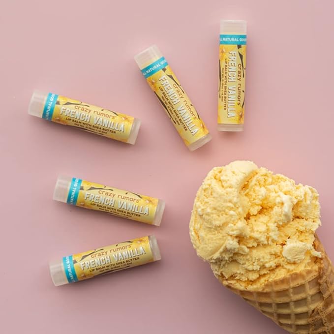 Crazy Rumors French Vanilla Lip Balm. 100% Natural, Vegan, Plant-Based, Made in USA (1-Pack)-VivaGrace Women